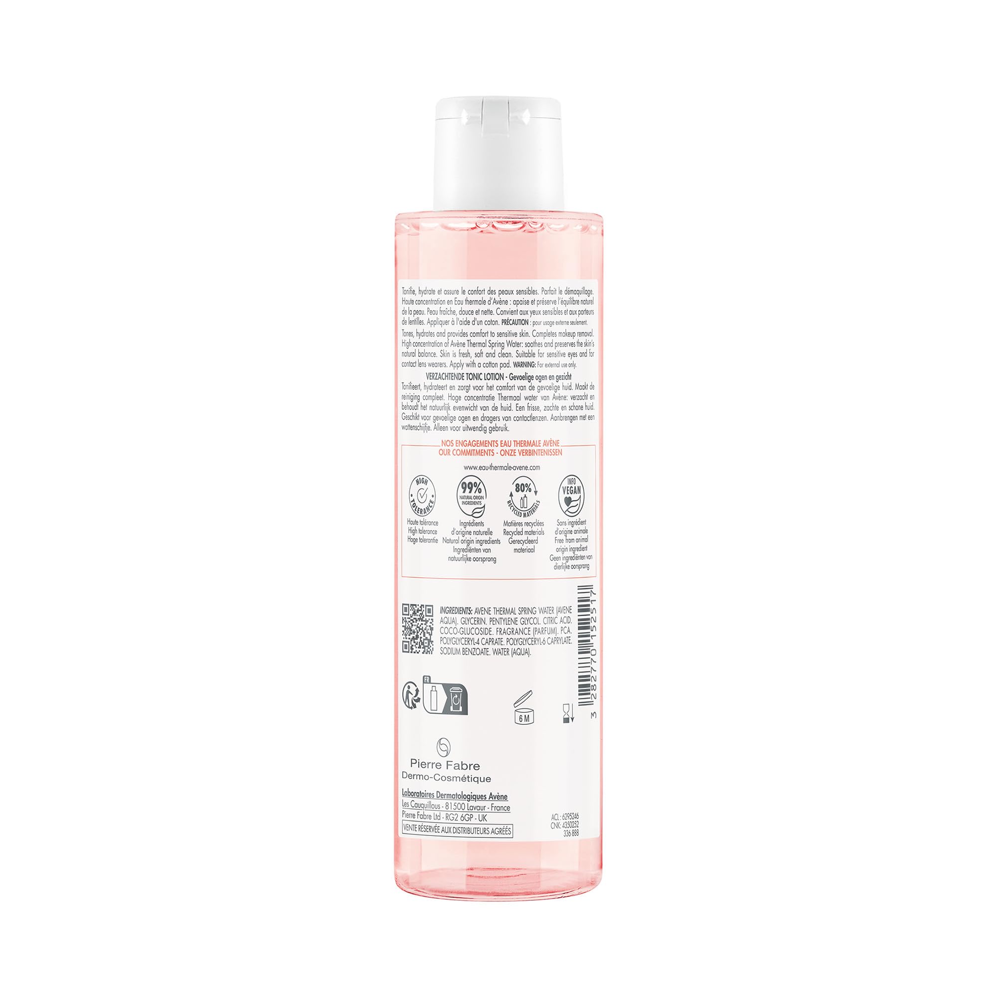 Avène Soothing toning lotion, Oil-Free Bi-phase Toner, Alcohol-Free, 6.7 Oz